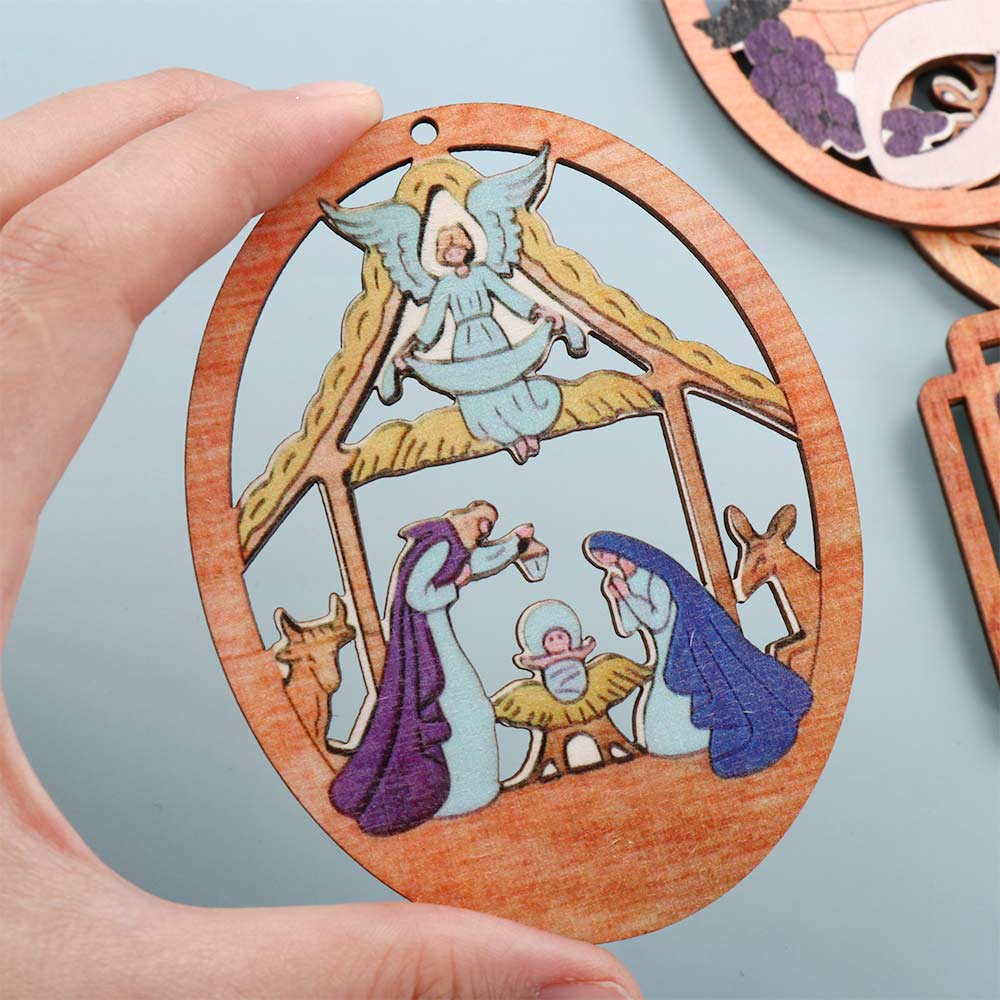 Крест DIY ремесла украшения рождественской елки вертеп подвески рождение Иисуса украшения