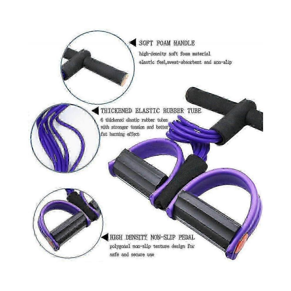2024 Multifunction Tension Rope, 6-tube Elastic Yoga Pedal Puller Resistance Band, Natural Latex Tension Rope zxin 2025