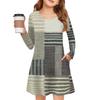 Girls' Long Sleeve Dress - Color Pocket Dress