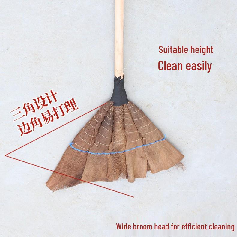 Large Bamboo Broom for Outdoor Use - Perfect for Courtyards, Roads, and Workshops