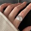 925 Silver-Plated Irregular Plain Ring for Women - Korean Simple & Trendy Design, Non-Fading
