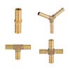 Tee Connector 2/3/4-way Hose Joint Tube Brass Barb Hose Fitting Water Tube Fittings for Air Oil Tube Hose Multi-Sizes