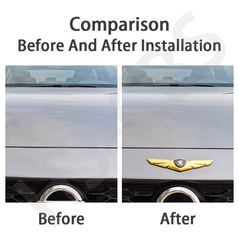 For Peugeot 207 307 308 407 408 508 4008 5008 2008 206 107 Car Front Grille Emblem Stickers Wing Shapes Front Badge Accessories