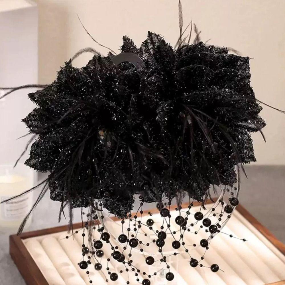 Peony Flower Grasping Clip Sequin Flower Hairgrips Elegant Crab Hair Clips  Girl