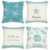 Home Decor Seaside Starfish & Shells Decorative Pillow Covers Pattern Cushion Cover Suitable For Sofa Bedroom Car Pillow Cover