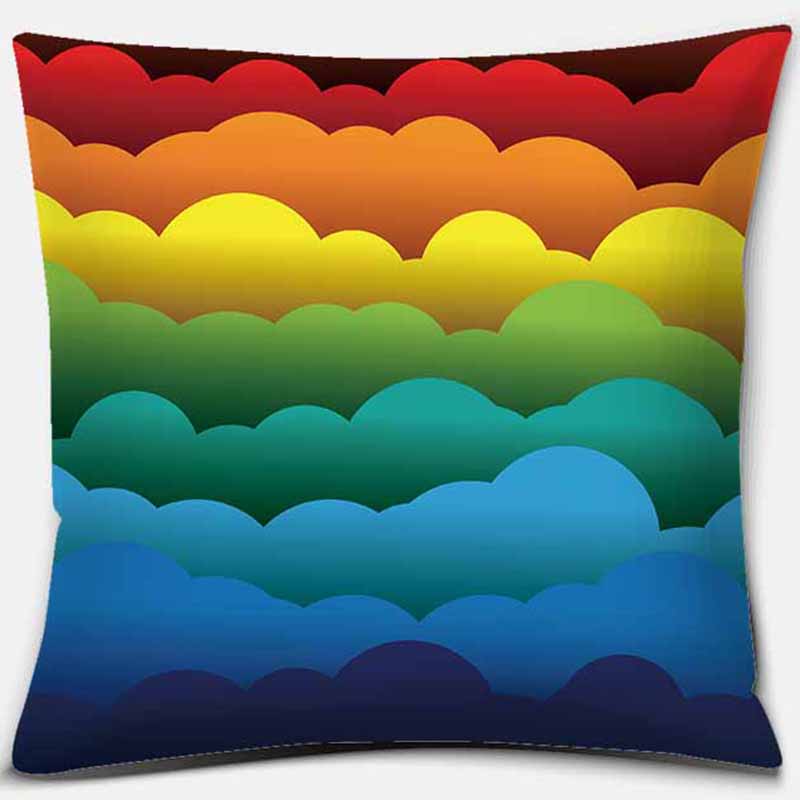 Квадратная наволочка с радужным принтом, домашний декор, автомобильный диван, наволочка