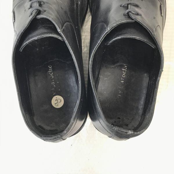 Guy Laroche Leather Plain Toe Shoes [25.5E/Black] Vintage Dress(USED)
