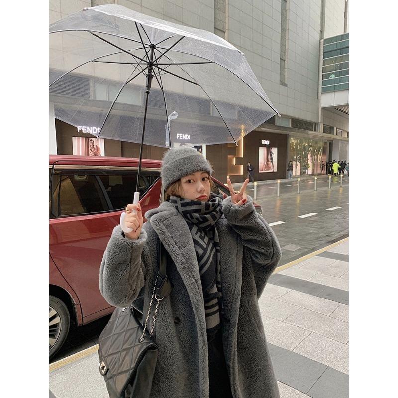 Пальто из овечьей шерсти с овечьей шерстью, женская модель, меховой силуэт, интегрированный мех