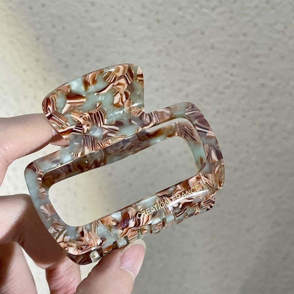 Acetate Square Hair Claw Elegant Hair Clip Retro Horsetail Clip  Girls