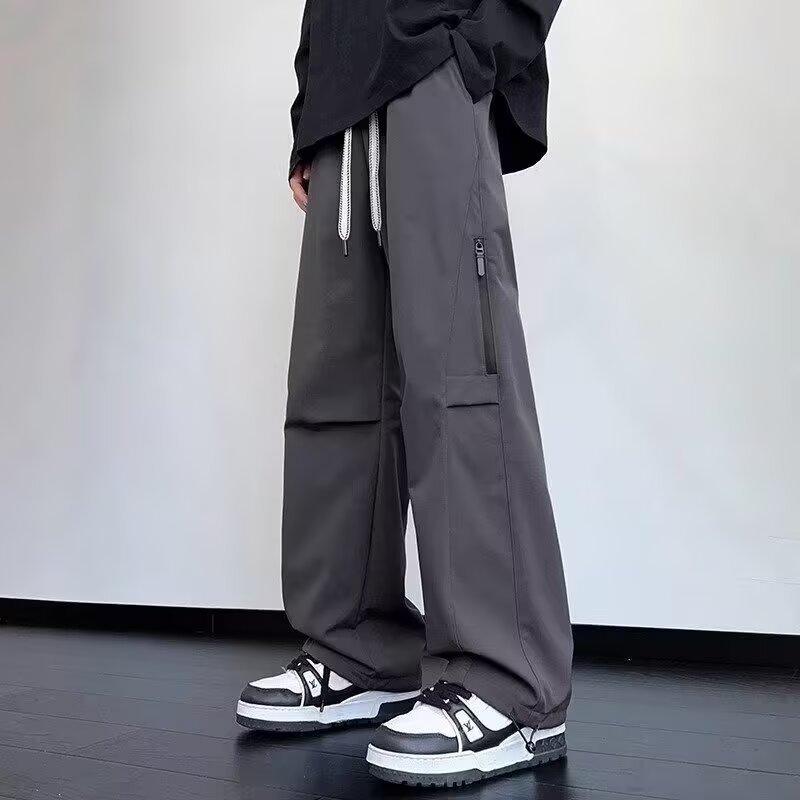 Новые свободные повседневные брюки мужские модные брюки летние тонкие широкие брюки-швабры