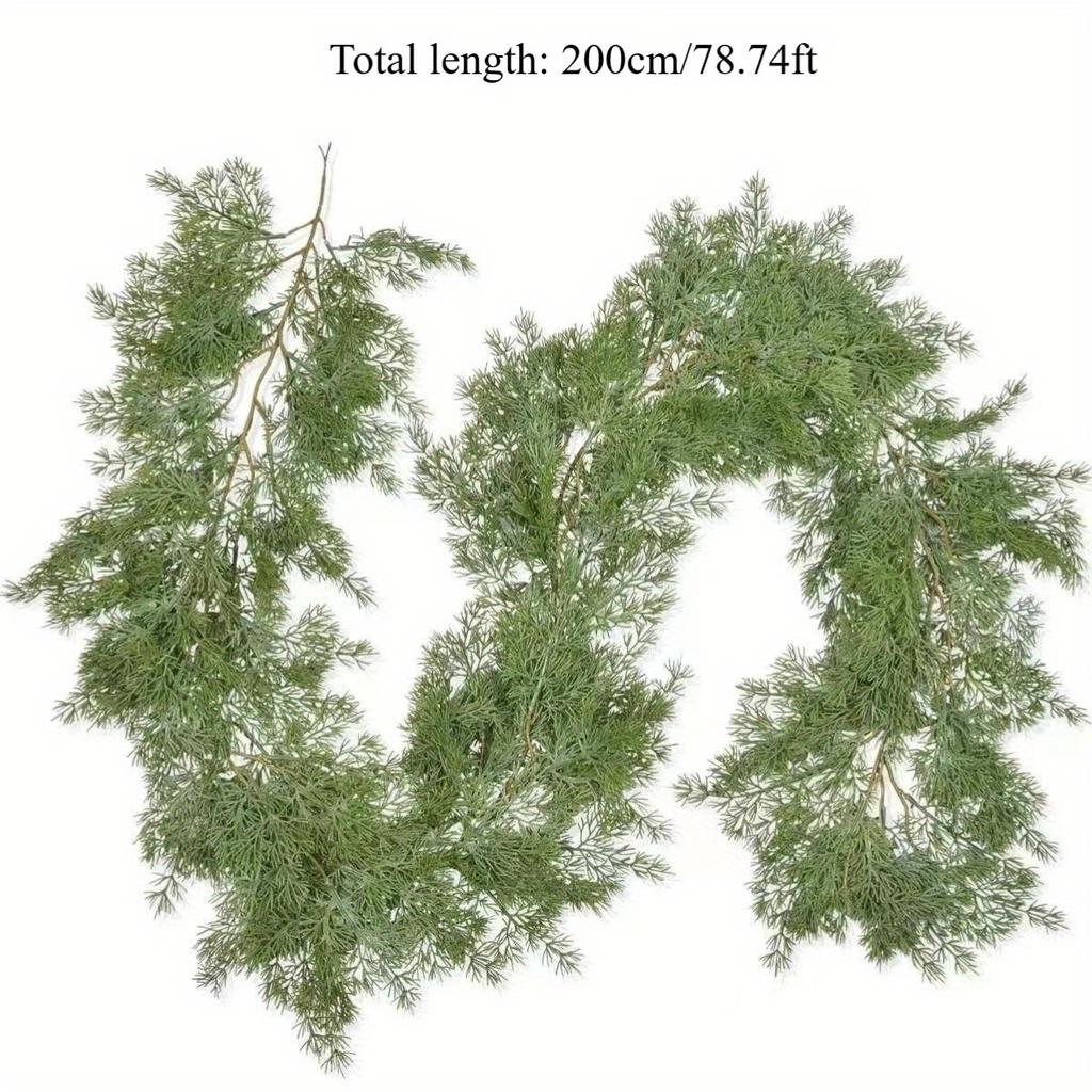 1 шт. Праздничное украшение Мягкий клей Сосновая игла Кипарис Сосновая хвоя Имитация ротанга Настенное подвесное украшение, Используется для уличного праздничного оформления церемонии