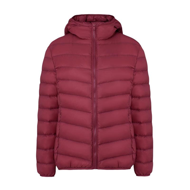 Light down jacket women's autumn and winter new short white duck down winter hooded and thin casual coat tide