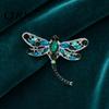 Long-lasting Luster Brooch Electroplated Alloy Brooch, Dragonfly Pin with Sparkling Rhinestones Inlaid, Long Tail Design Badge for Decorative