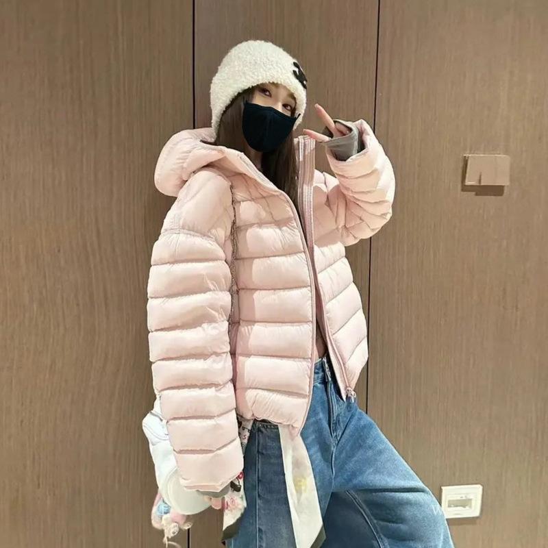 Simple ribs warm hooded down cotton clothes winter short fashion loose cotton clothes thickened versatile jacket