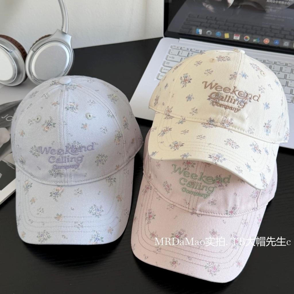 Small Floral Baseball Cap Fresh Age Reduction~ Female Sweet Wind Cap Showing Face Small Spring Summer Sun Hat