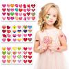 10Sheets /80Pcs Colorful Heart Tattoo Stickers Valentine's Day Mother's Day Face Stickers Heart Tattoo Stickers