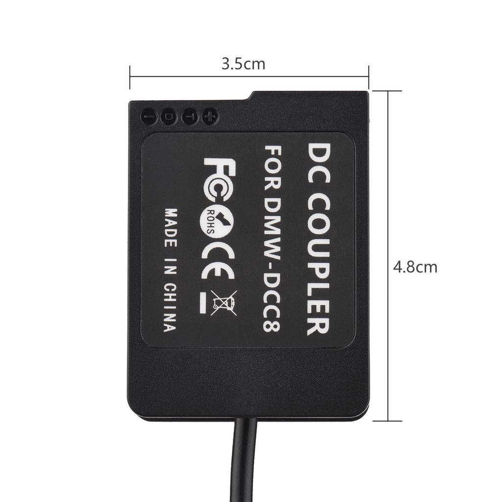 PD USB Type-C Cable To DMW-DCC8 Dummy Battery DC Coupler DMW-BLC12 Replacement for Panasonic LUMIX