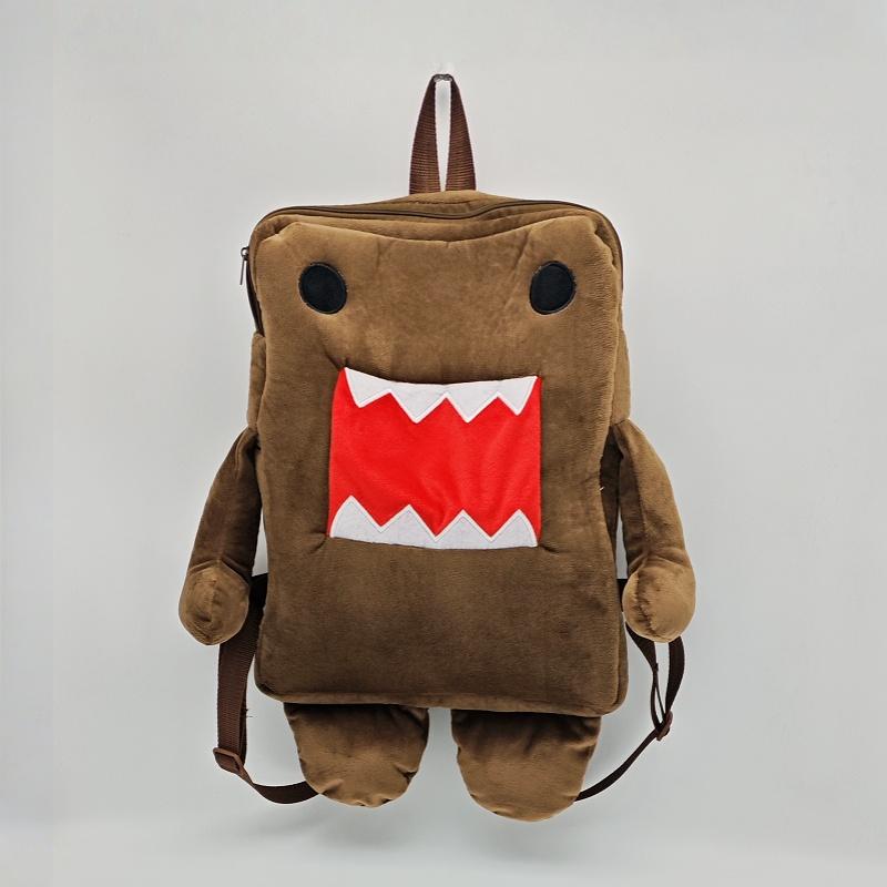 Brown Plush Backpack Women Men Stuffed Bag Cute Small Shoulder Messenger Bag