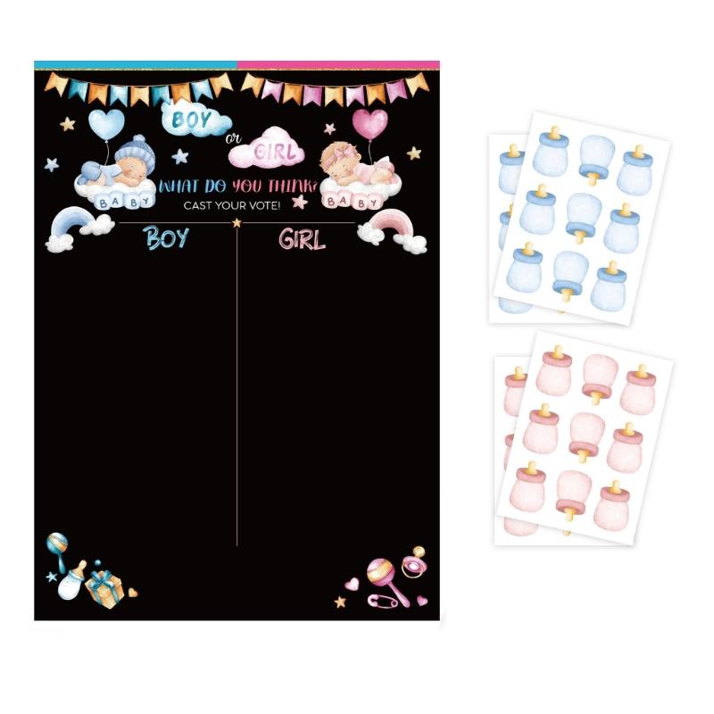 Игра на определение пола для вечеринки Baby Shower с плакатом 36 шт. наклеек для голосования «Девочка или мальчик» для определения пола. Праздничные принадлежности