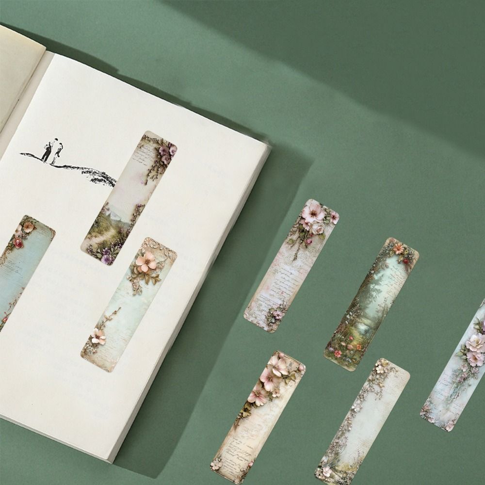 30 шт. Цветы Пейзаж Книжный Клуб Закладки Страниц Винтажные DIY Декор для Чтения Студенты
