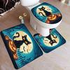 Cartoon Halloween Bath Mat Set Cute Black Cat Elf Ghost Rustic Autumn Pumpkin Home Carpet Bathroom Decor Floor Rugs Toilet Cover