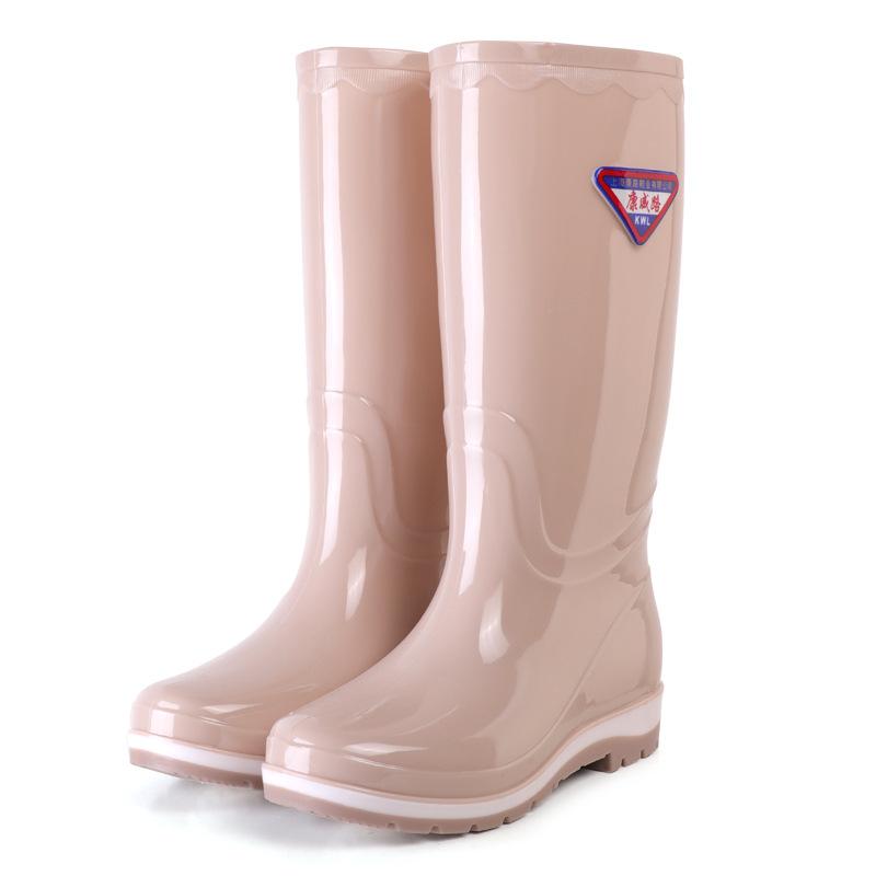 New Women's Long Rain Boots Women's Non-slip, Fashionable Waterproof Medium Tube Work Water Shoes Women