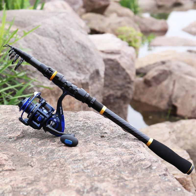 Fishing Rod Telescopic Spinning Reels 13+1BB with Spare Coil Combo Carp Rods Sets Saltwater Pesca