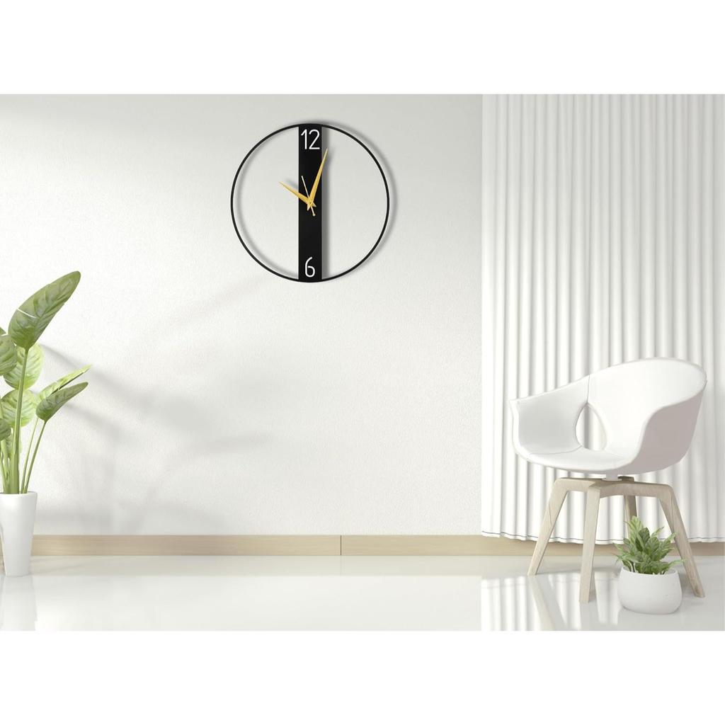 Настенные часы для гостиной, спальни, детской комнаты и кухни | (40 X 40 СМ) | Стильный Современный Домашний Декор | Черный Цвет (Включенная батарея)