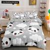 Panda Printed 2/3pcs Bedding Set Bamboo Duvet Cover for Adult Child Bedclothes and Pillowcases Comforter Covers Bed Sets King