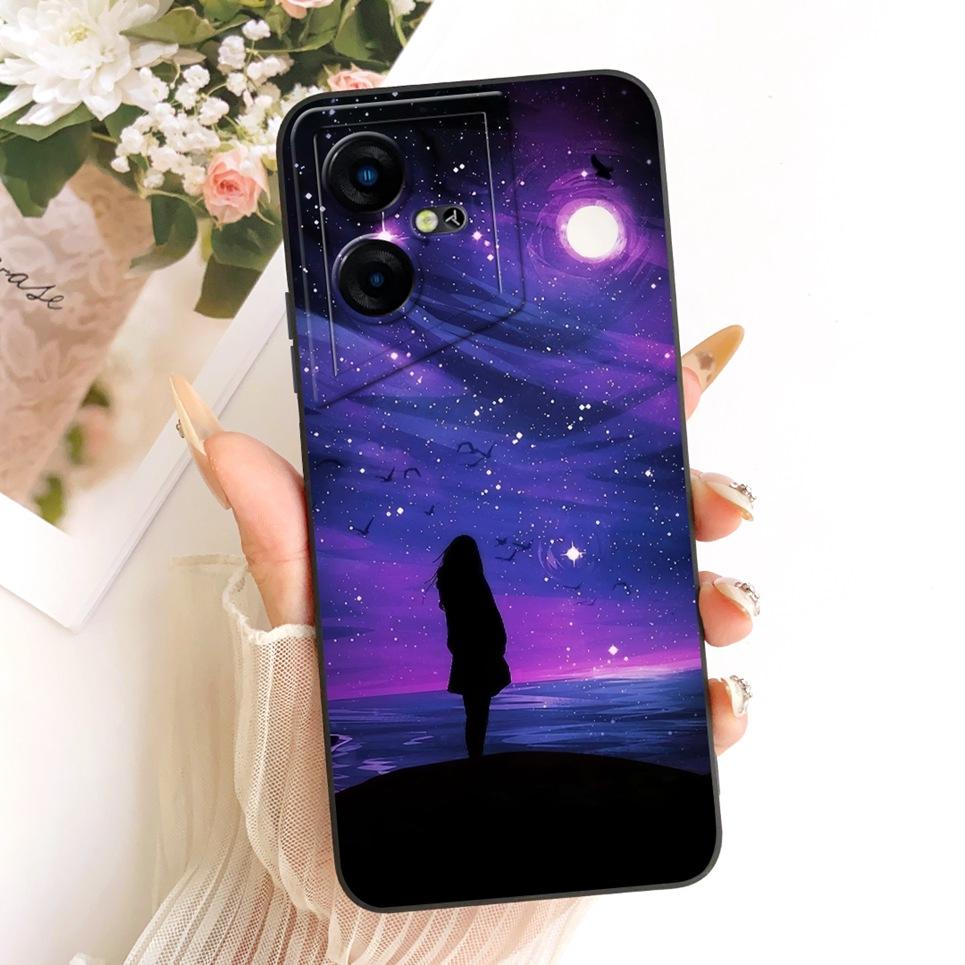 Чехол для телефона Tecno Pova Neo Neo3 LH6n LE6 Жидкий силикон Мультяшный дракон Забавная кошка Пейзаж с морским побережьем Задняя крышка