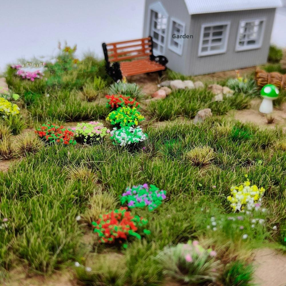 14pcs/set 13~15mm*10mm DIY Miniature Garden Decor Multicolors Landscape Wargame Grass Tufts