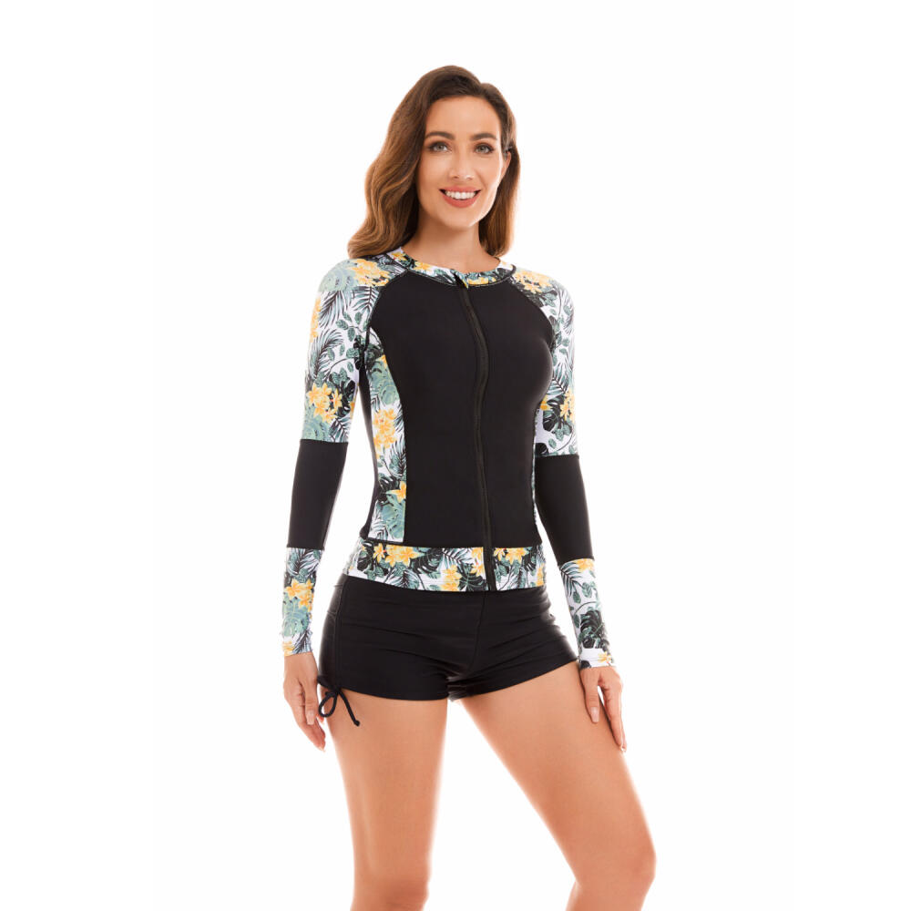 Split Long Sleeve Surfer Suit Sunscreen Women's Swimsuit Hot Spring Diving Suit Sexy Swimsuit