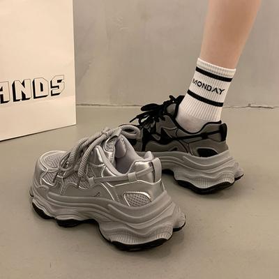 Уличная съемка в гонконгском стиле, универсальная спортивная повседневная обувь на платформе, женская, новая осенняя, грязные кроссовки «папины»