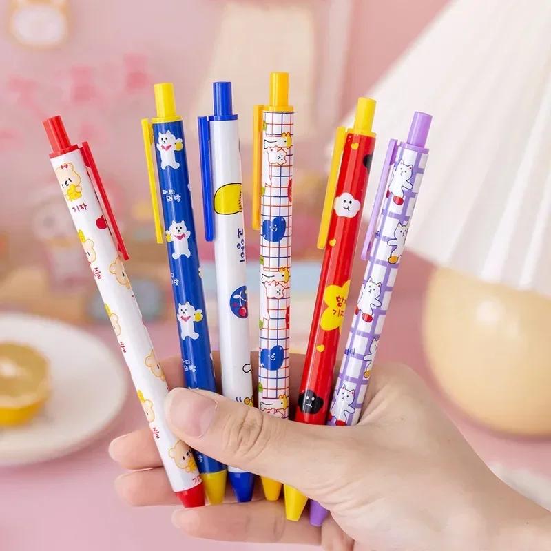 20Pc Cartoon Christmas 0.5Mm Gel Pen Cute Student Quick Dry Black Write Ink Pen High Quality Office Signature Pen Christmas Gift