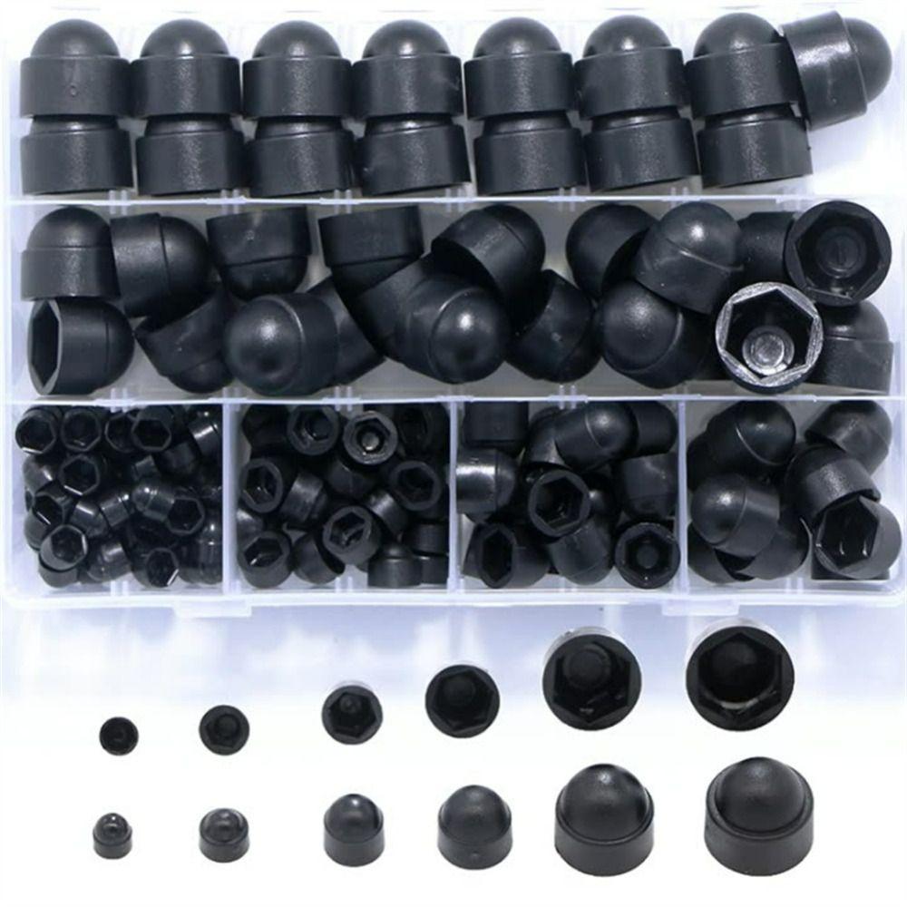 160Pcs Plastic Bolt Covers M4 M5 M6 M8 M10 M12 Hex Nut Caps Kit with Storage Box Screw Caps