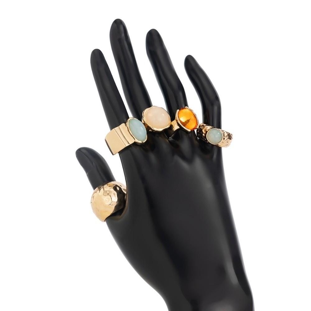 5pcs/7pcs Stackable Opening Rings Set Irregular Retro Metal Ring Chunky Smooth Rings  Daily Wear
