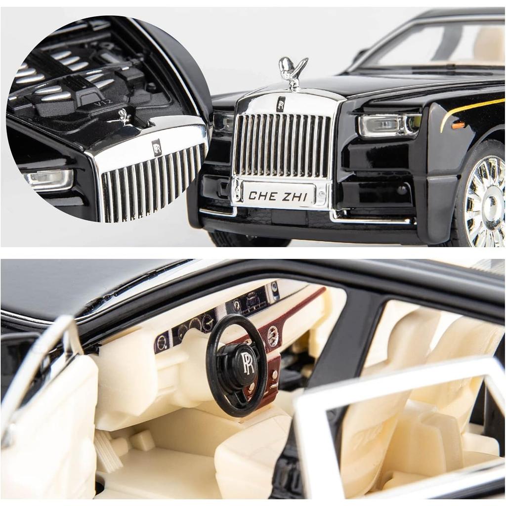 1/32 масштабная модель автомобиля Rolls-Royce Phantom, игрушечный автомобиль из цинкового сплава со звуком и светом для детей, подарок для мальчиков и девочек
