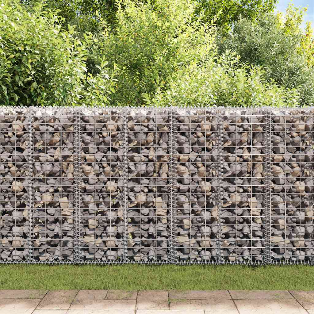 Vidaxl Ściana Gabionowa Z Pokrywami, Galwanizowana Stal, 20X20X100 Cm