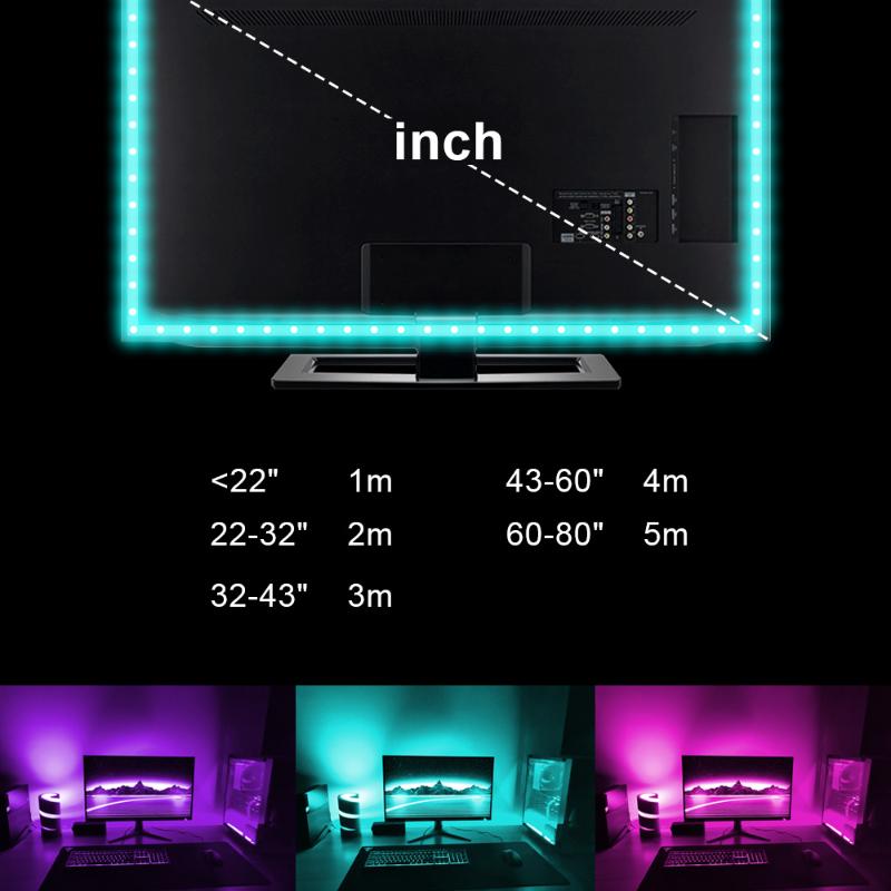 30LED/M DC 5V 2835 Светодиодные USB-полоски Smart Rgb RGBWW Светодиодная лента 1-30M 5050 Светодиодная лампа линейного освещения со звуком Bluetooth Украшение игровой комнаты