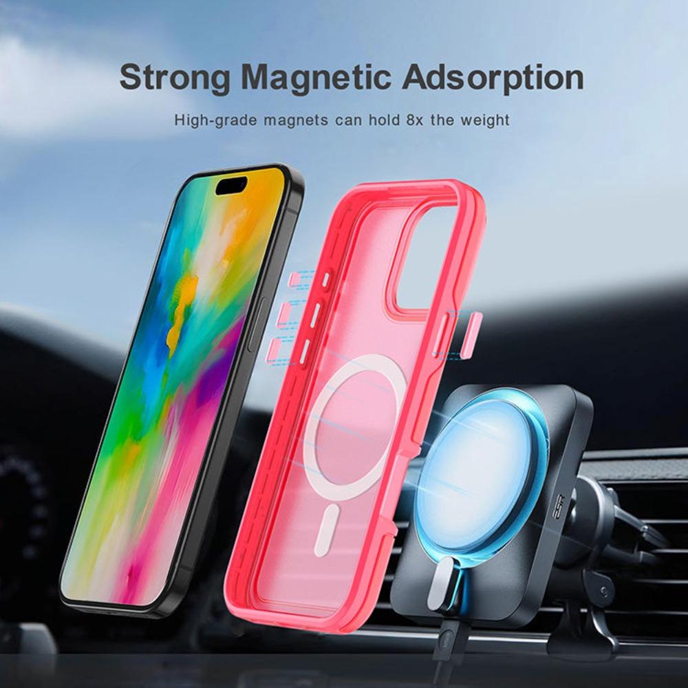 Модный Бронированный Магнитный Зарядный Защитный Чехол Для IPhone 17 Pro Max Air 16 15 14 Plus 13 12 Матовый Прозрачный Противоударный Чехол Для Телефона
