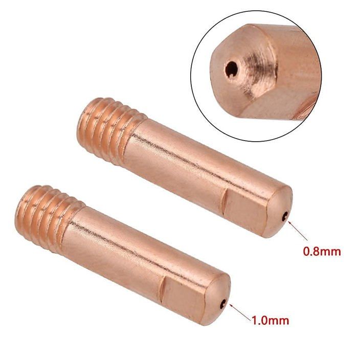 Pointe de contact en cuivre 1,0 mm pour torche MIG/MAG 15AK – lot de 20 (rouge)