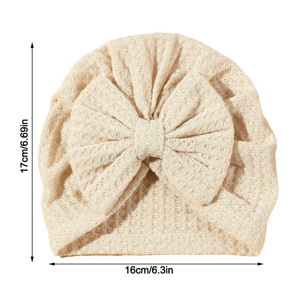 Solid Color Infant Turban Hat Knotted Design Newborn Head Wrap Cute Baby Hat 0-6 Months Fit