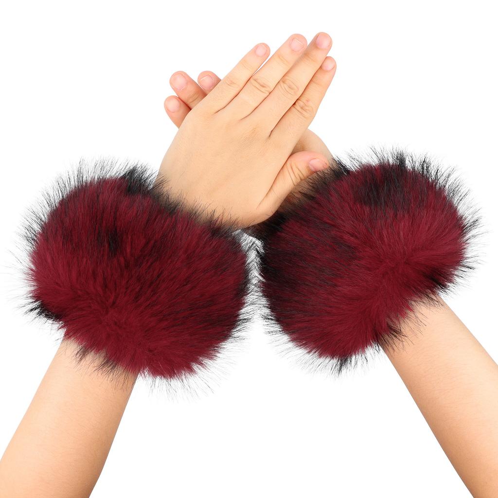 Imitation fox fur sleeves, wrist sleeves, imitation fur fur wristbands, autumn and winter warm plush sleeve accessories