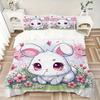 3pcs Lively White Rabbit Pattern Bedding Three-Piece Set (No Fillings), Soft and Comfortable M072