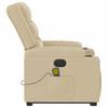 Massage Recliner with Rising Function Cream Fabric
