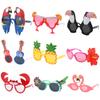 Hawaiian Party Sunglasses Summer Luau Tropical Beach Party Decoration Flamingo Photo Props Kids Birthday Favors Wedding Supplies
