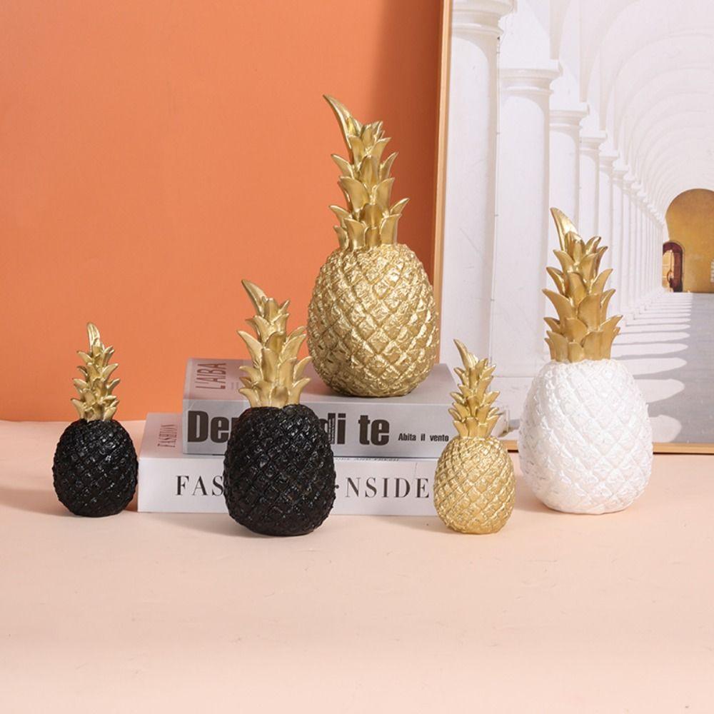 White/Black/Gold Resin Crafts Resin Home Decoration Ornaments Pineapple Resin Decoration  Bedroom