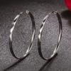 925 Sterling Silver 50MM Big Circle Hoop Earrings for Women Charms Party Wedding Jewelry Gift
