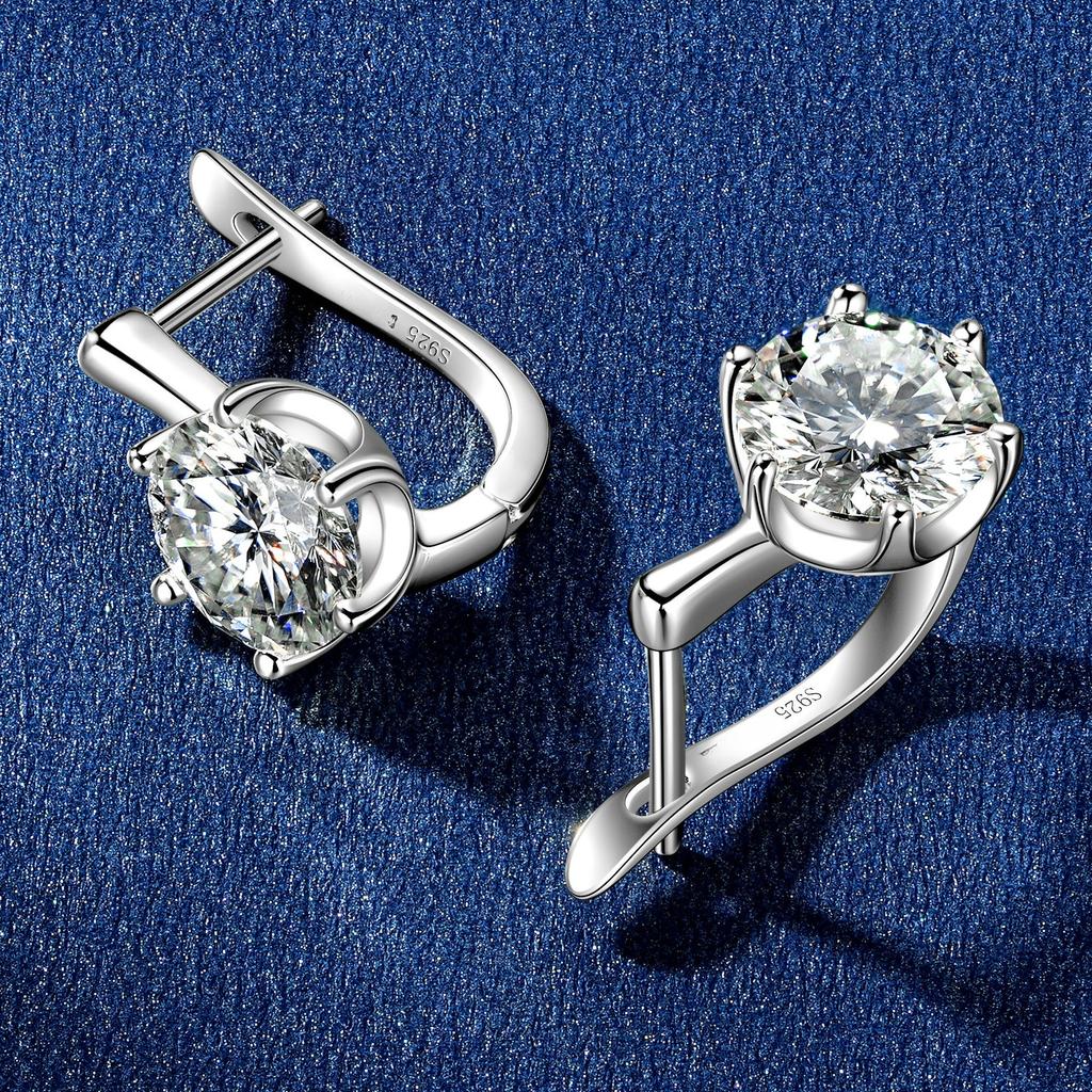 Новые серьги из серебра 925 пробы с муассанитом, крупный камень, модные, для женщин, свадебные украшения, классические женские аксессуары, подарки