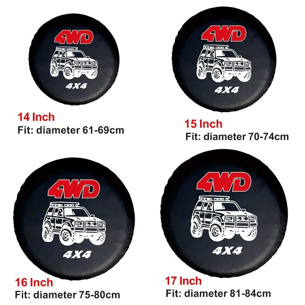 14" 15" 16" 17" дюймов 4WD 4x4 ПВХ кожаный чехол для запасного колеса, чехол, сумка, протектор, автомобильные шины 14 дюймов для Jeep Hummer